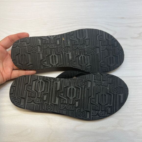 WOMENS SIZE 6 BLACK TEVA MUSH II FLIP FLOPS SANDALS 4198 - Picture 6 of 10